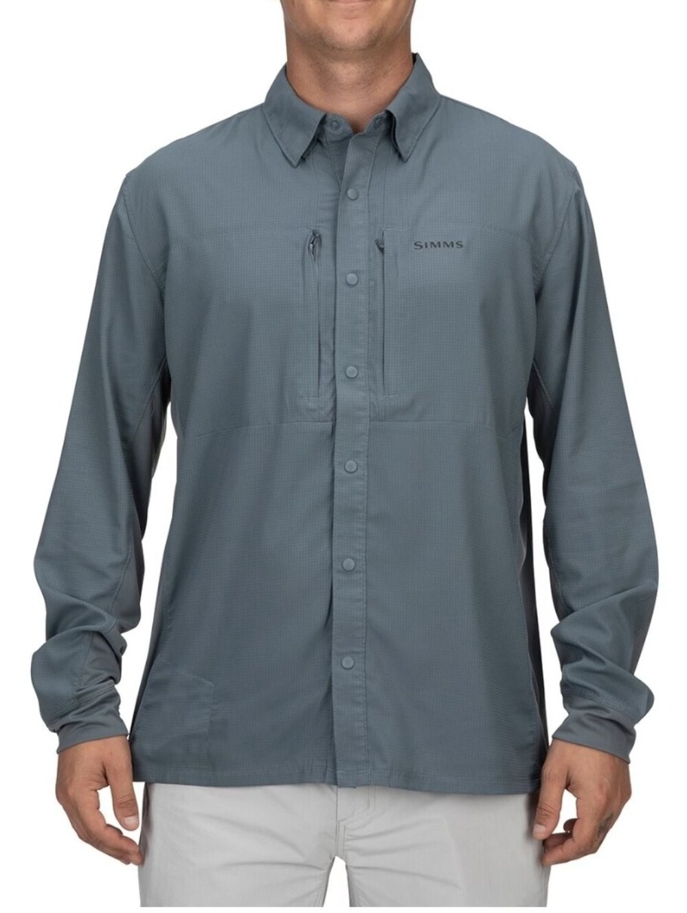 Simms Bugstopper Intruder Bi Comp Long Sleeve Button Up Small